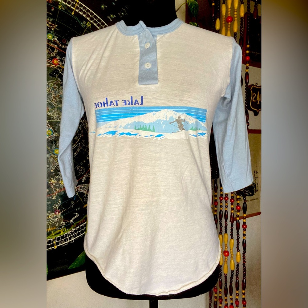 VTG Soffe Athletic Lake Tahoe Baseball Graphic Tee. Small. Great Shape! USA.